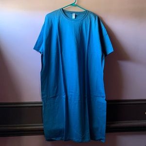 🆕Hanes ONE SIZE FITS MOST Tshirt Dress Blue